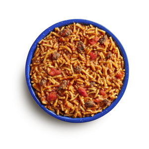Spaghetti with Beef Marinara freeze dried food in a #10 can - Mountain House