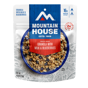 Granola with Milk and Blueberries freeze dried food - Mountain House