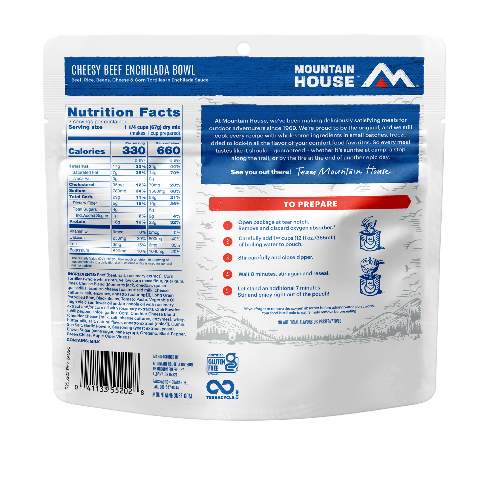 Cheesy Beef Enchilada Bowl freeze dried food - Mountain House