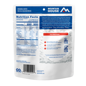 Granola with Milk and Blueberries freeze dried food - Mountain House