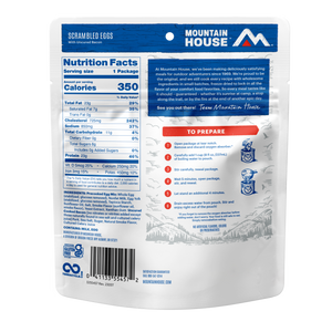 Scrambled Eggs with Uncured Bacon freeze dried food - Mountain House