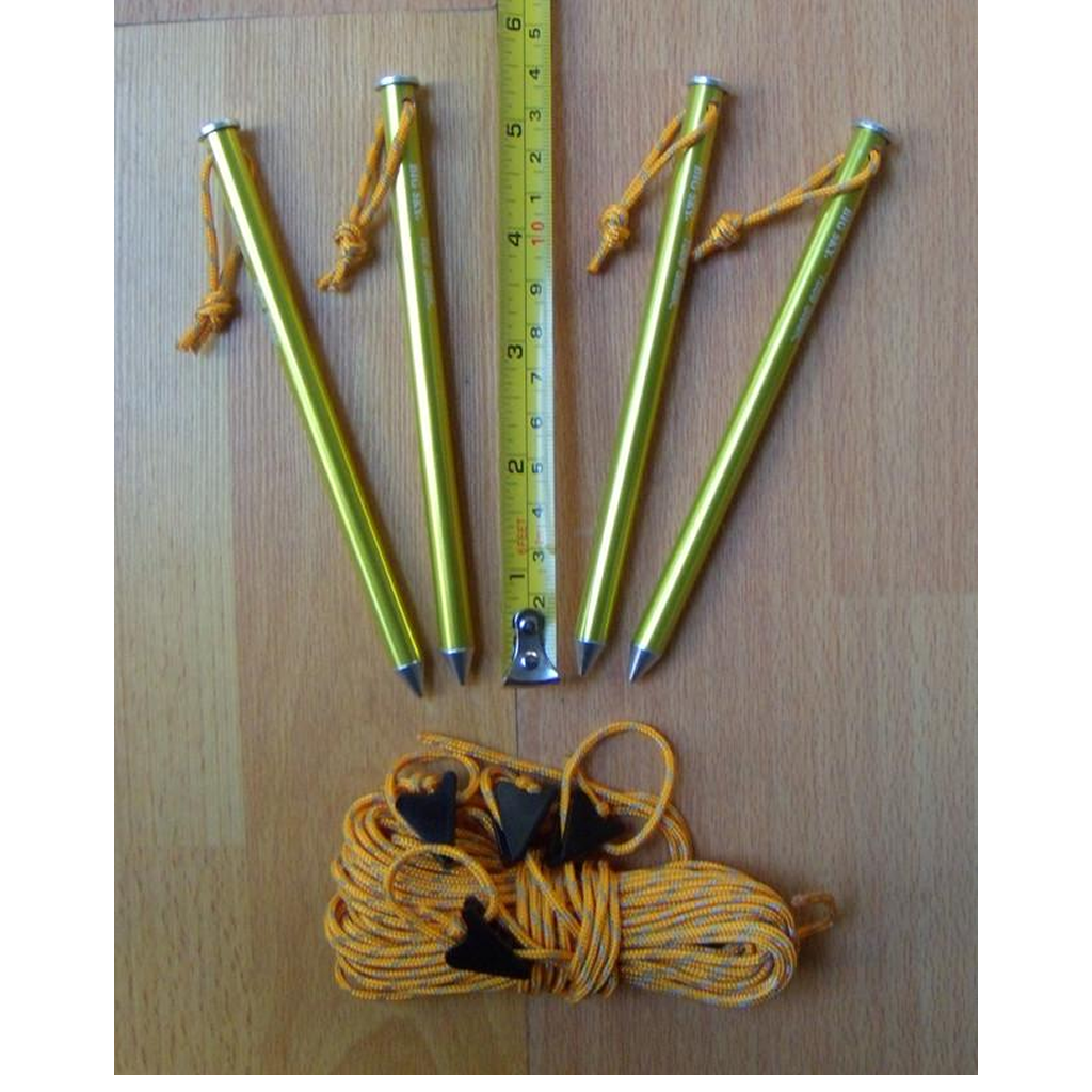 Guy line kit for tent with Tube Steak tent pegs