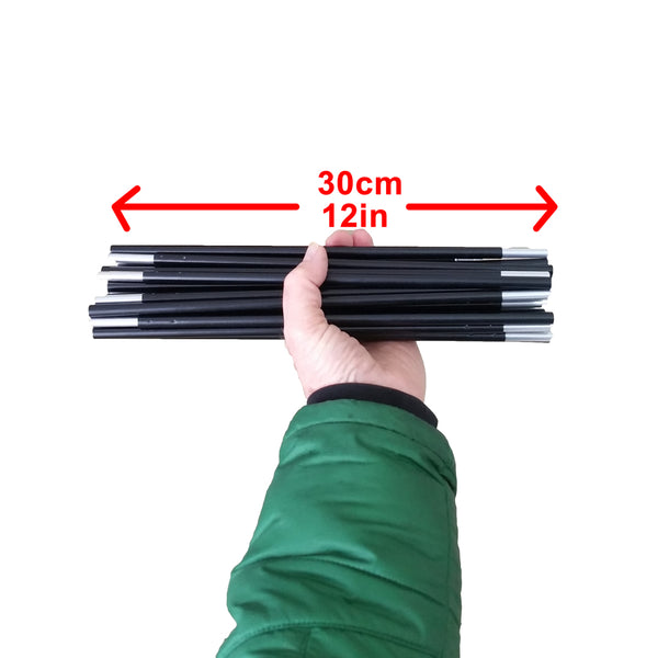 easy system zeltstangen Gestänge für Zelt, leichtes Aluminium, 30cm (12in) Faltlänge