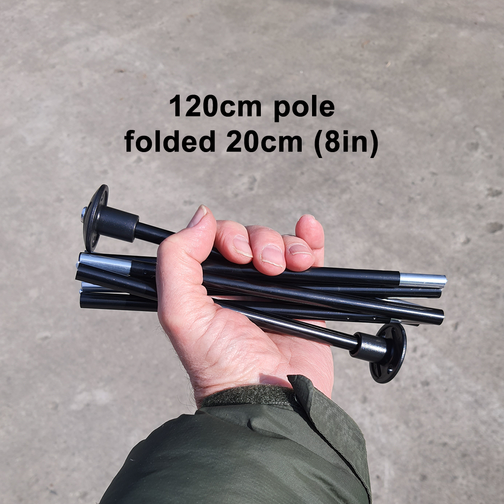 pole 120cm (47in) Ultra Light aluminum, 20cm (8in) folding length